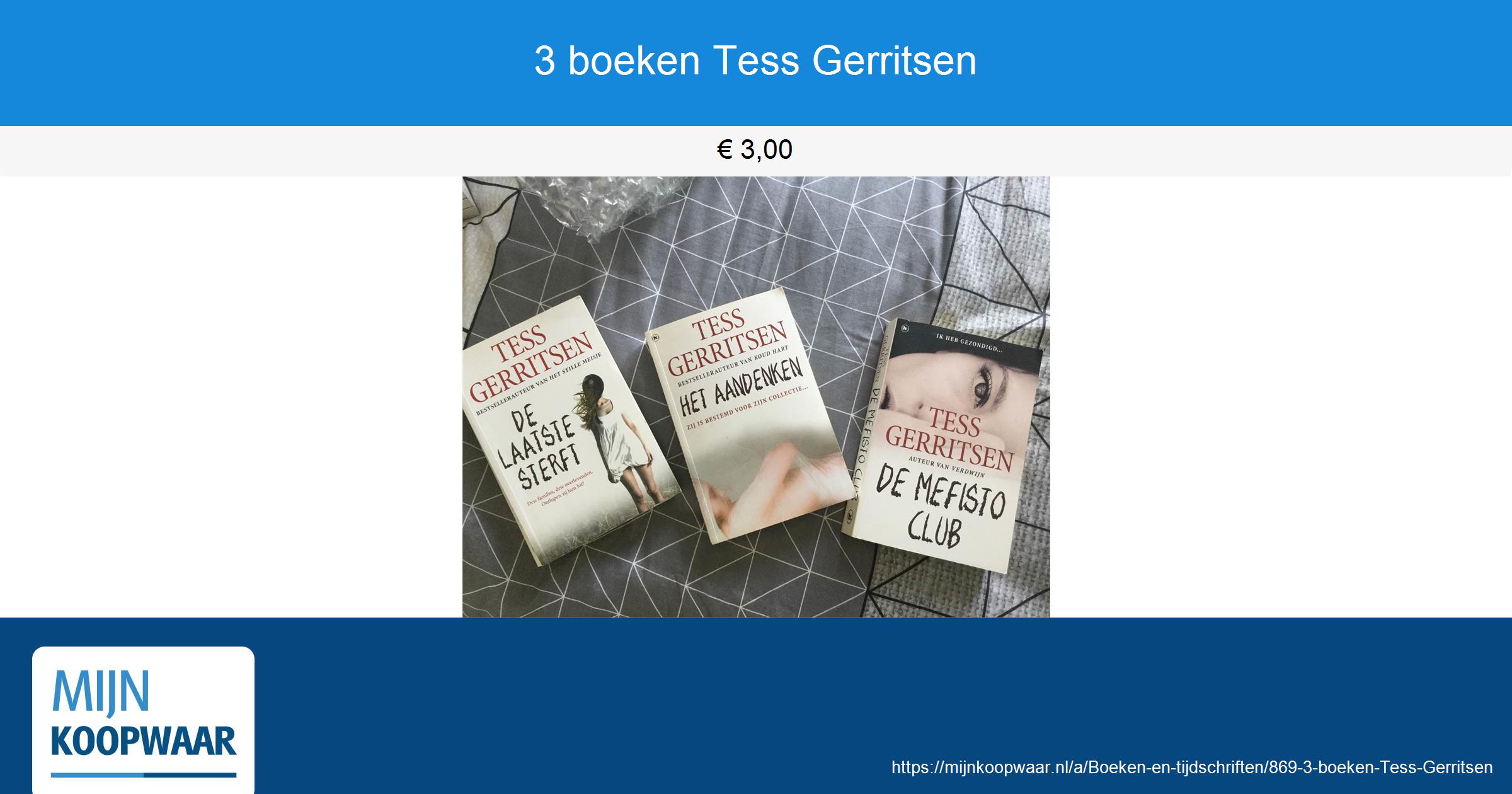 3 boeken Tess Gerritsen - MijnKoopwaar.nl