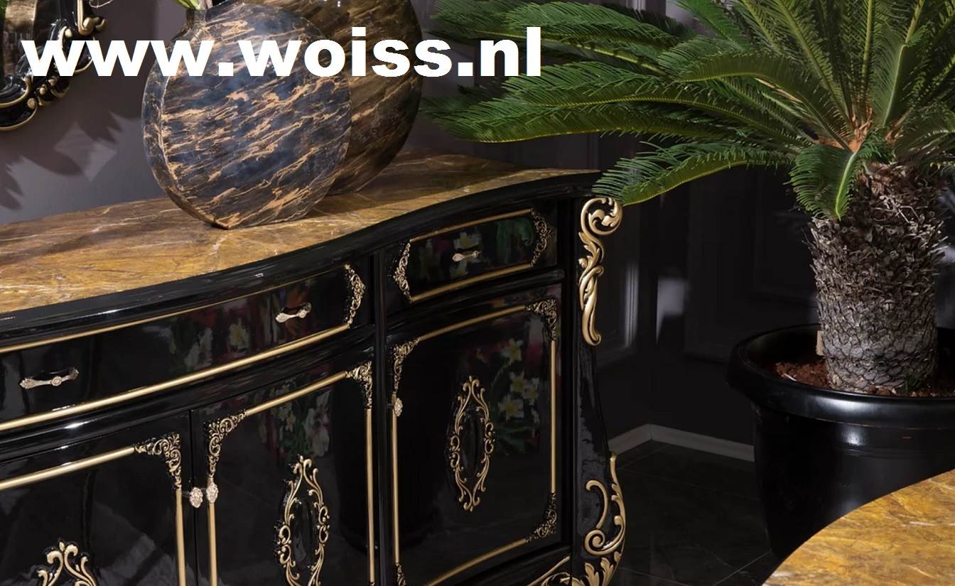 WOISS klassieke barok zwart goud woonkamer meubels - MijnKoopwaar.nl